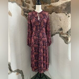 Tommy Hilfiger Leightweight Burgundy, Red and Purple Paisley Dress